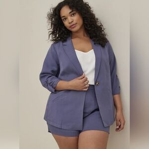 NWT Torrid linen blend blazer jacket, size 4/4X